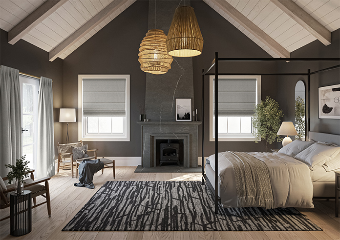 Delicate Chevron, Davy Grey - Roman Blind - Image 8